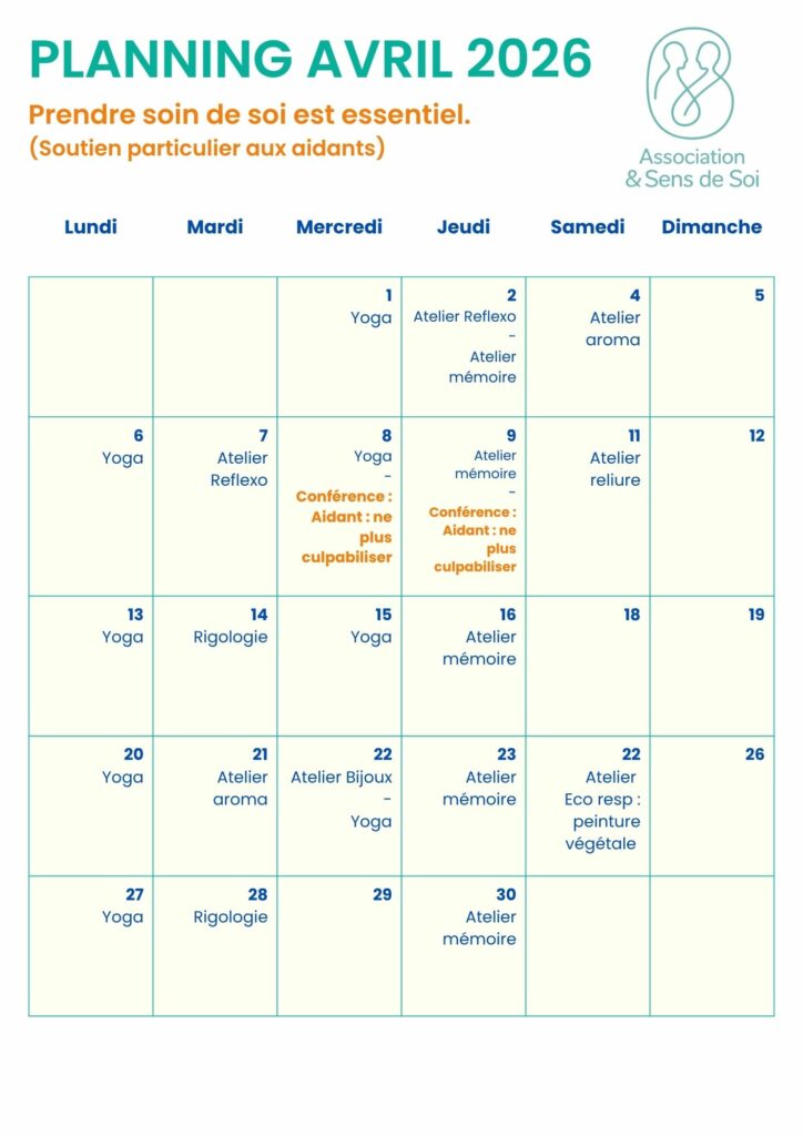 Planning Ateliers &Sens de soi avril 2026